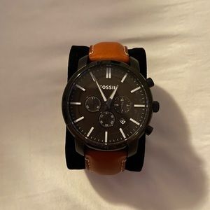 Men’s Fossil Watch with Brown Leather Band